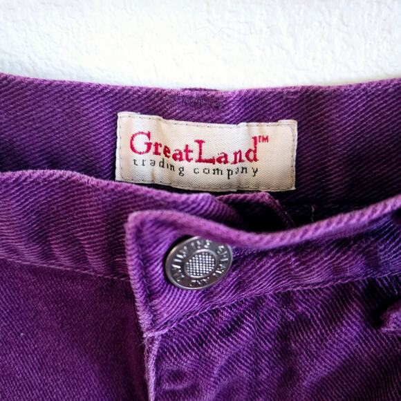 Vintage Great Land Trading Purple Denim High Waist Cut Off shorts - Picture 5 of 7